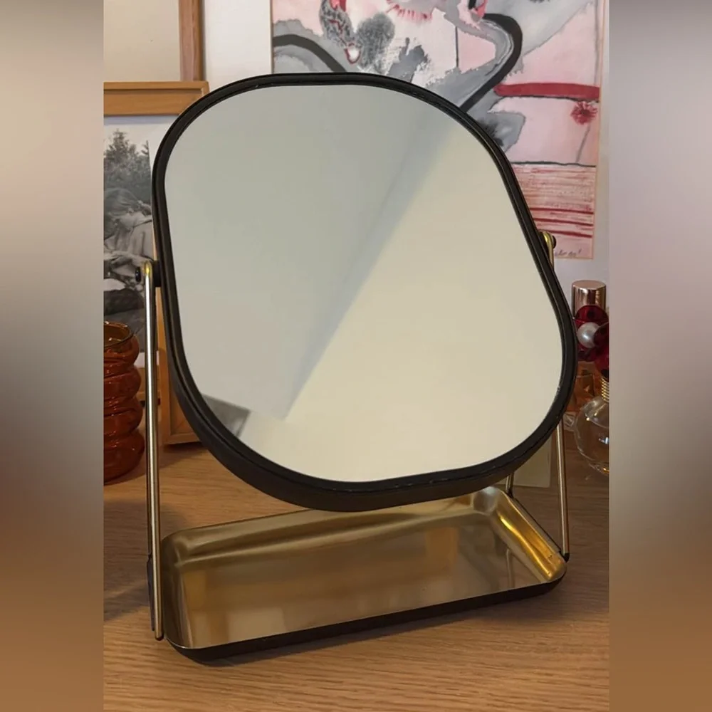 Elegant Black and Gold Vanity Mirror